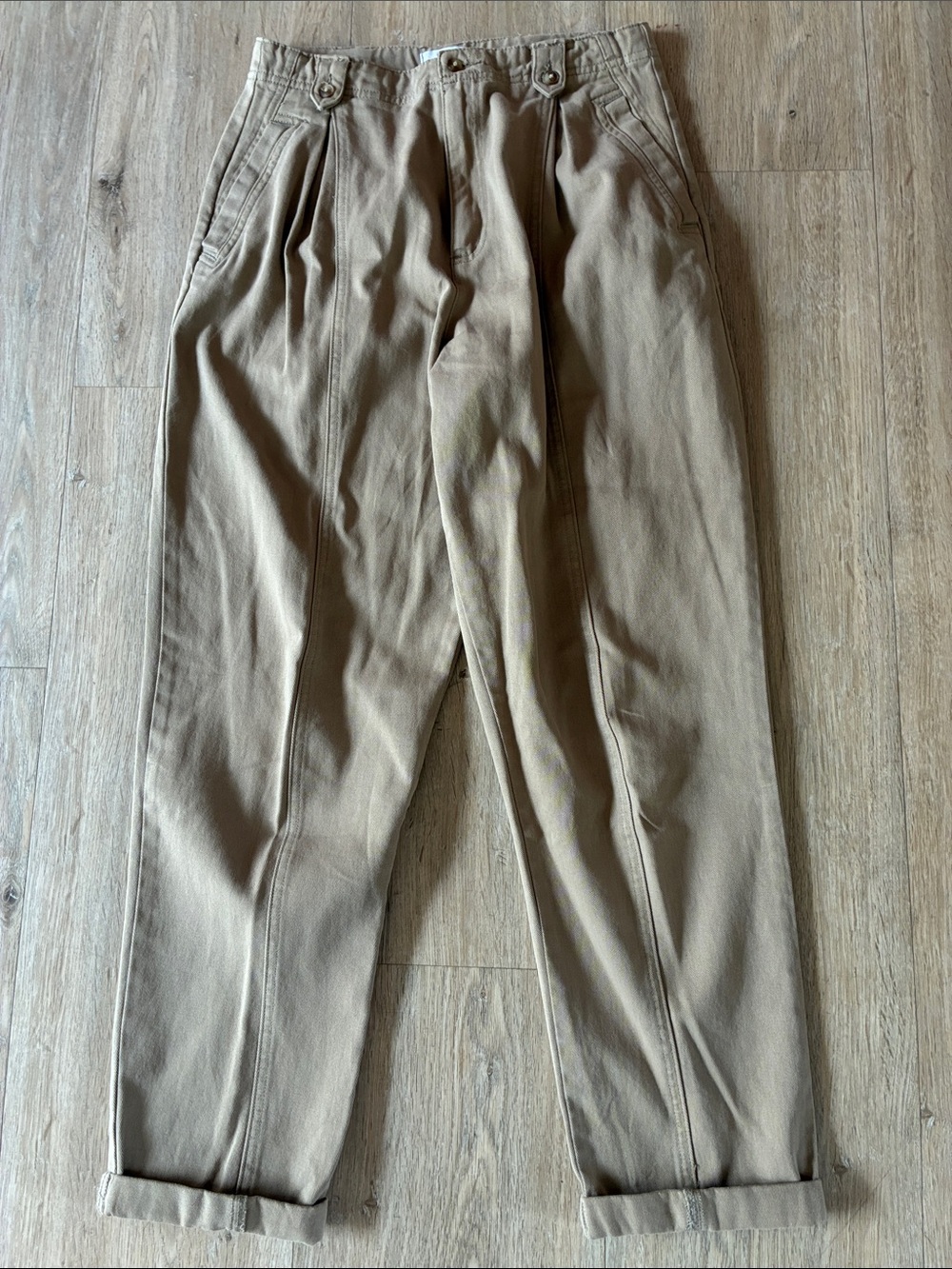 Topshop khaki high waisted trousers, size 4